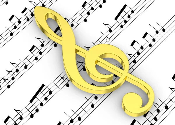 Treble Clef and note on Pentagram