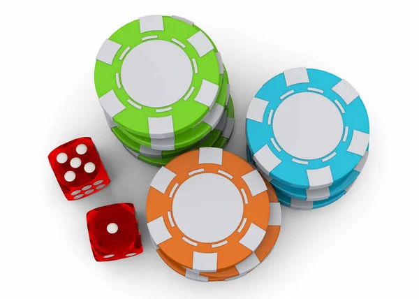 Poker Chips Vykreslení — Stock fotografie