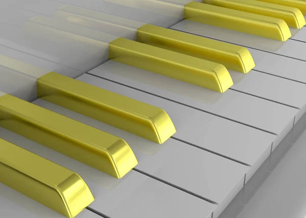 Golden Piano Weergave — Stockfoto