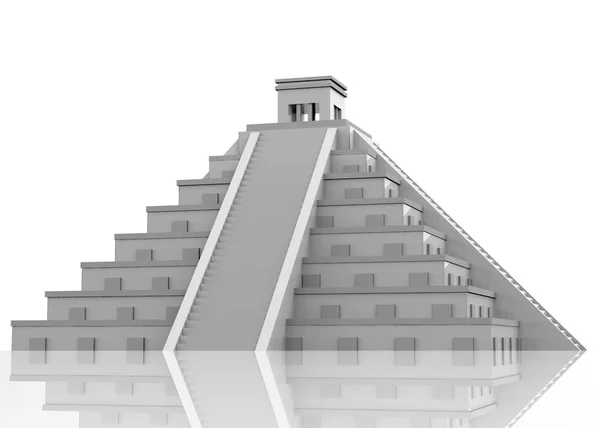 Maya Piramide Renderen — Stockfoto