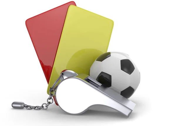 Whistle Yellow Red Cards — Stock Photo, Image