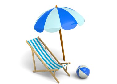 Summer on the Beach - 3D clipart