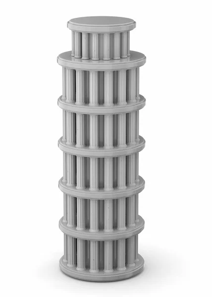 Antiker Turm Auf Weißem Hintergrund — Stockfoto