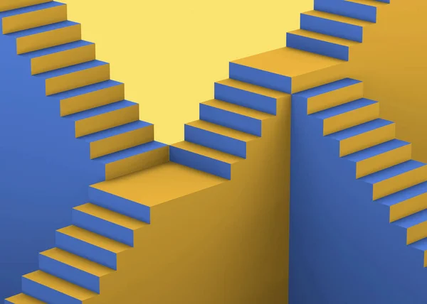 五彩缤纷的流行艺术楼梯 3D概念 — 图库照片