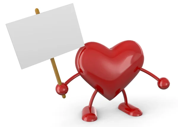 The Heart with Sign- 3D — Stock Photo, Image