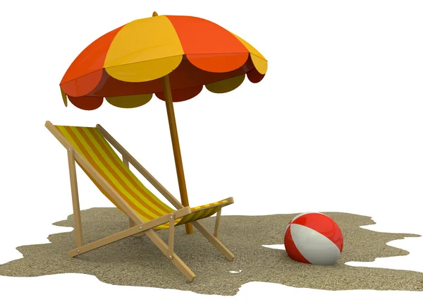 Zomer op het strand - 3D — Stockfoto