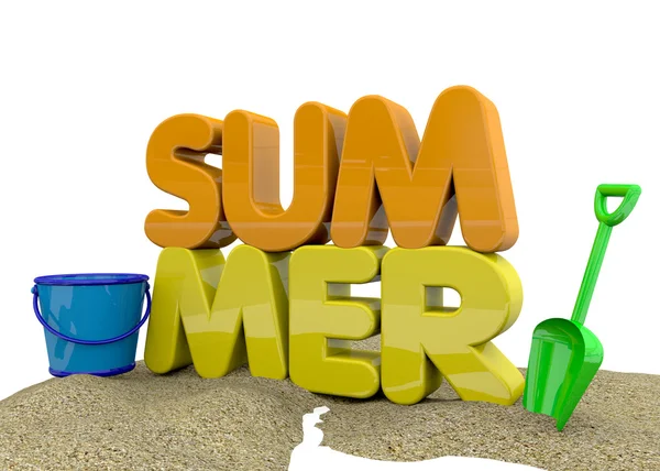 Summer on the Beach - 3D — Stock Photo, Image