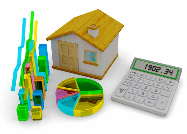 Conceito de finanças Home - 3D — Fotografia de Stock