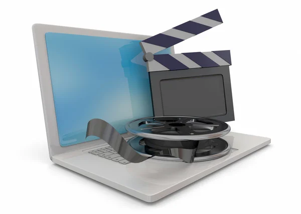 Computador e Cinema - 3D — Fotografia de Stock