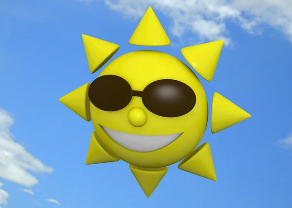 Szczęśliwy słońce - 3d — Zdjęcie stockowe