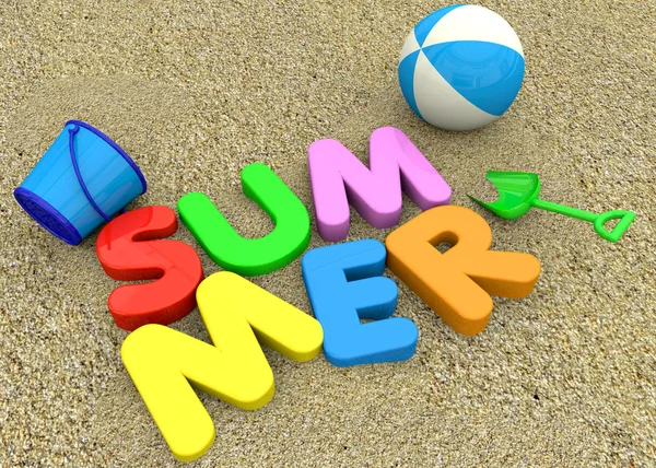 Summer on the Beach - 3D — Stock Photo, Image