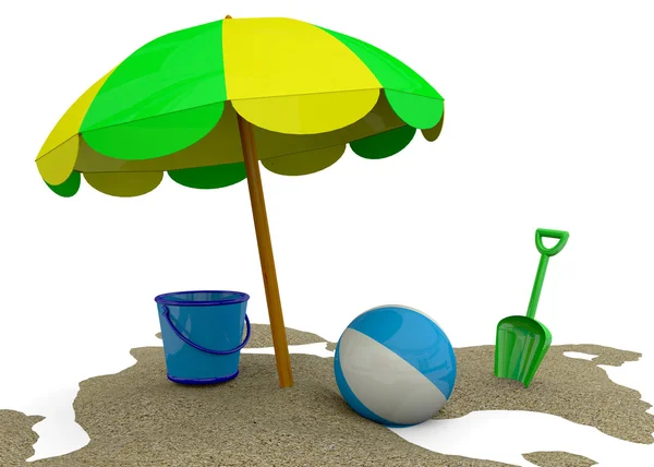 Zomer op het strand - 3D — Stockfoto