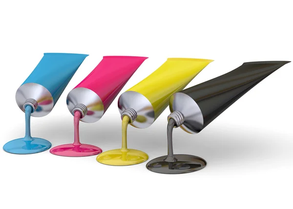 Έννοια εκτύπωσης χρωμάτων - 3D — Φωτογραφία Αρχείου