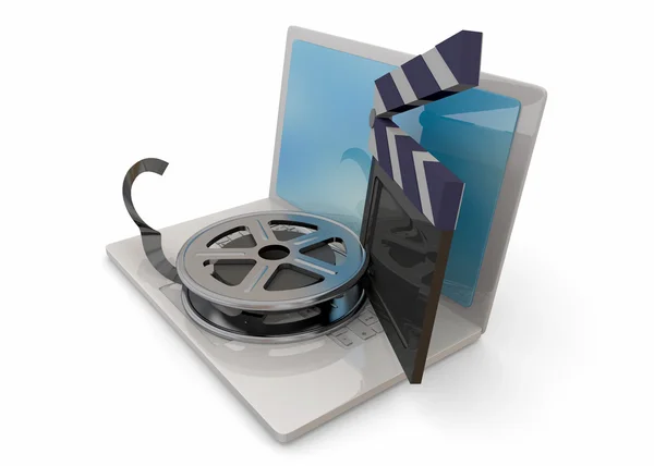 Komputer i kino - 3D — Zdjęcie stockowe