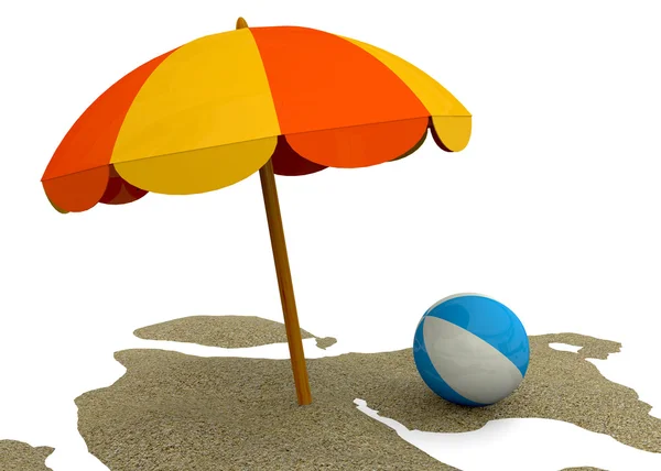 Zomer op het strand - 3D — Stockfoto