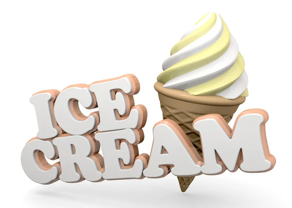 冰淇淋-3d — 图库照片