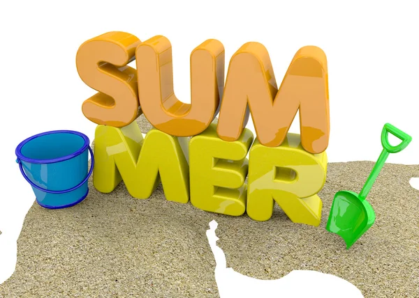 Summer on the Beach - 3D — Stock Photo, Image