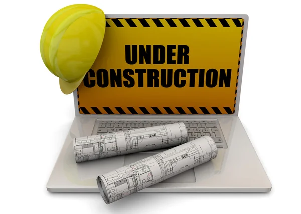 Computer Under Construction - 3D — Stock Photo, Image