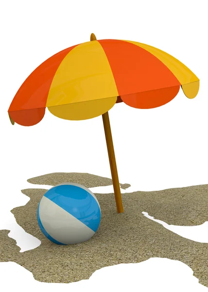 Zomer op het strand - 3D — Stockfoto