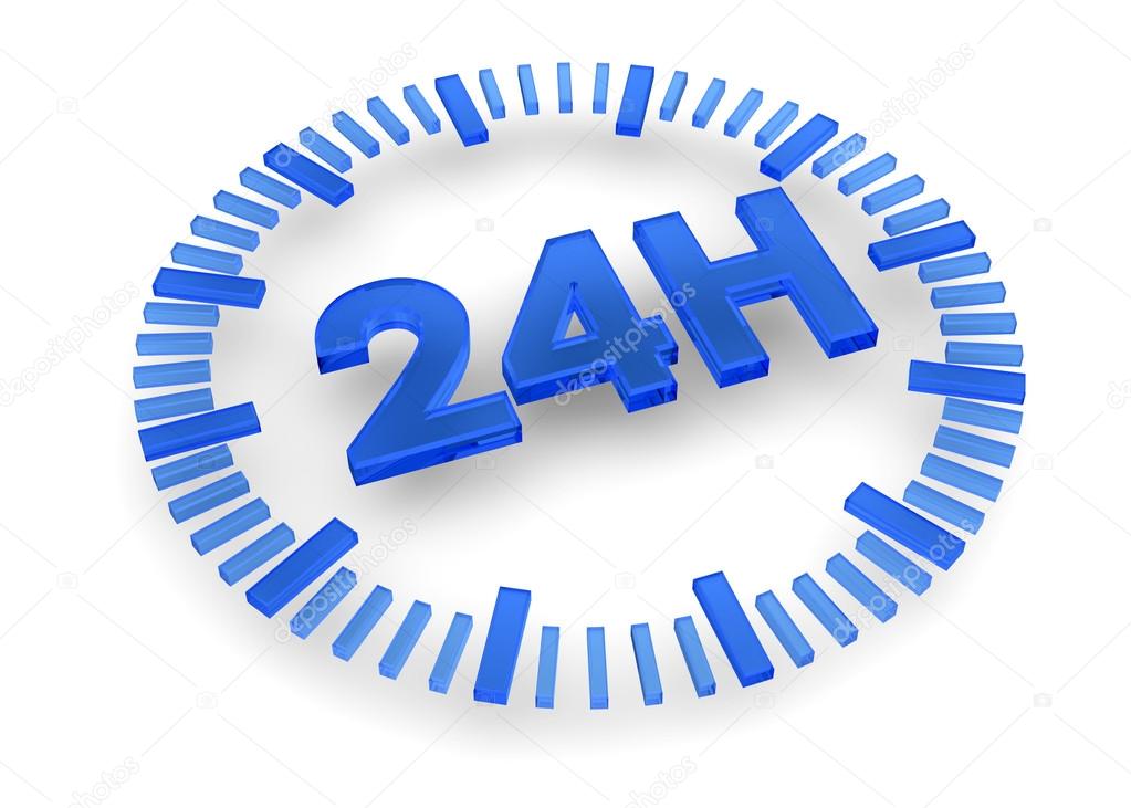 24 Hours icon - 3D