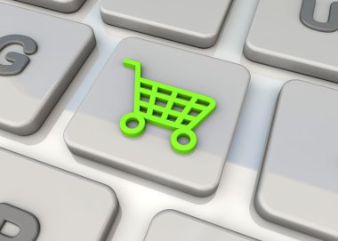 Shopping On-line Concept - 3d clipart