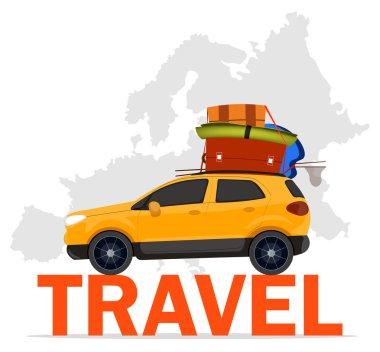 Avrupa'da seyahat. Vektör çizim