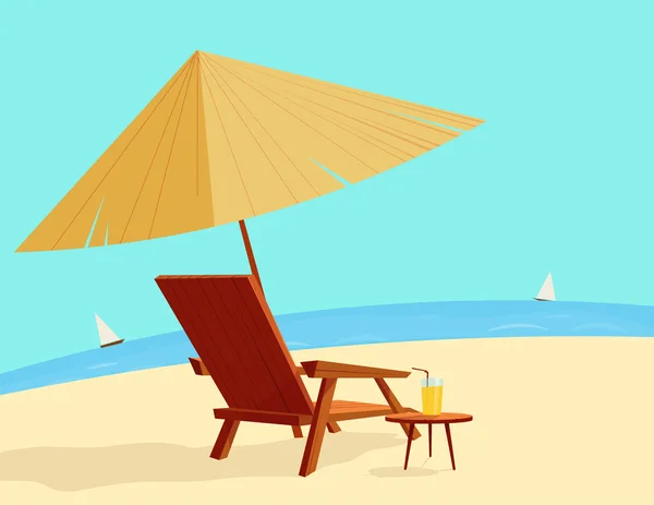 Sommerurlaub, Entspannung am Strand — Stockvektor