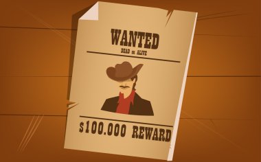 Arama, soyguncu, ödül, illüstrasyon