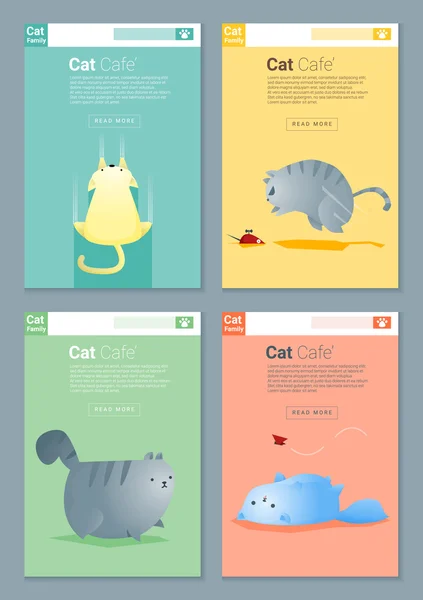 웹 디자인 1, 벡터, 일러스트 레이 션에 대 한 이야기를 고양이와 동물 배너 — 스톡 벡터