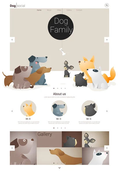 Zvířecí webová šablona nápisu a infographic Dog 1, vektor, ilustrace — Stockový vektor