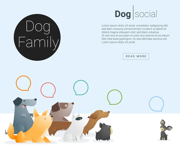 Tierbanner mit Hund für Webdesign 2, Vektor, Illustration — Stockvektor