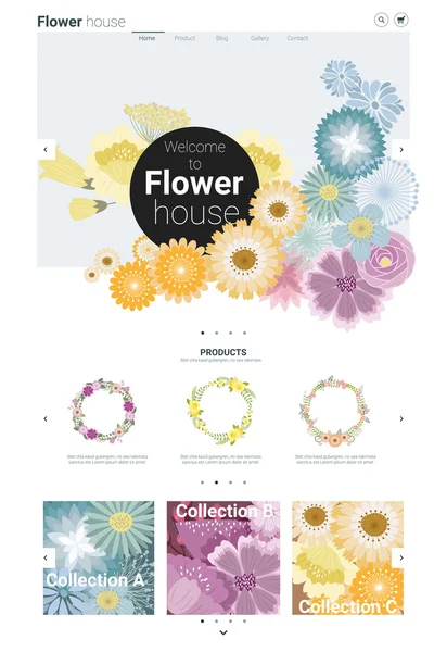 Florales Website-Template Banner und Infografik 1, Vektor, Illustration — Stockvektor