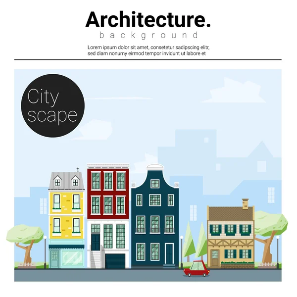 Architettura sfondo Cityscape, vettore, illustrazione — Vettoriale Stock