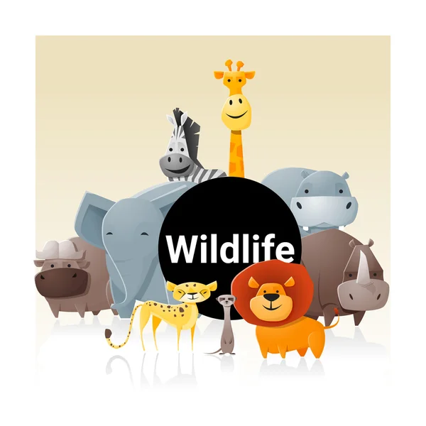 Fundo animal selvagem, vetor, ilustração —  Vetores de Stock