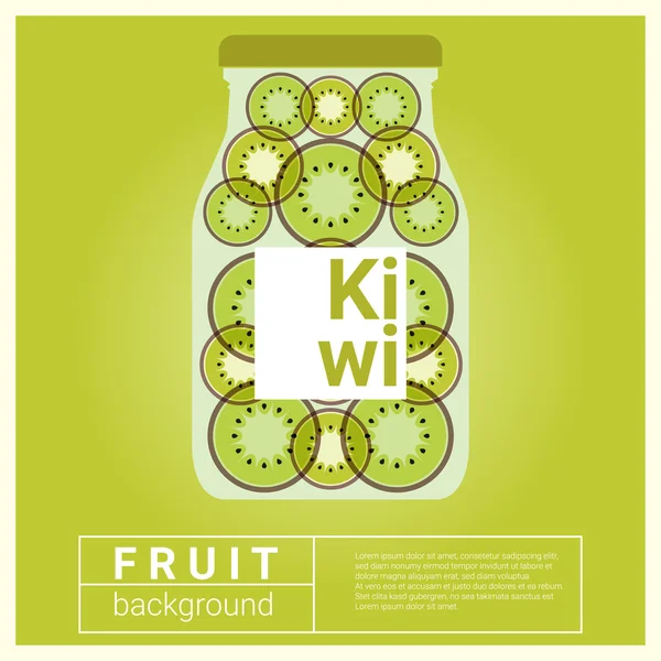 Podawać wodę owoc przepis z kiwi, wektor, ilustracja — Wektor stockowy