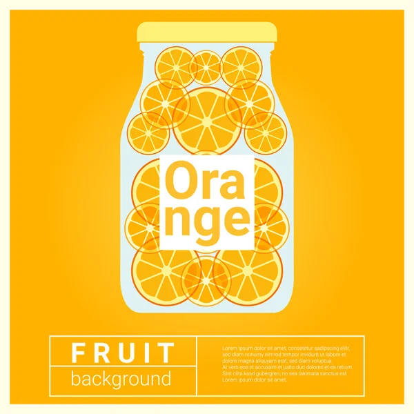Naplněná vodou ovoce recept oranžové, vektor, ilustrace — Stockový vektor