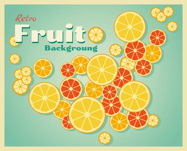 Owoc retro tło z pomarańczy, wektor, ilustracja — Wektor stockowy