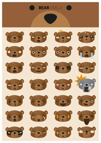 Bära emoji ikoner, vektor, illustration — Stock vektor