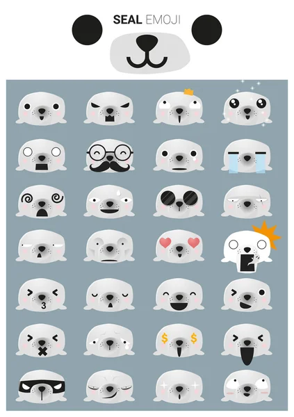 Selo emoji ícones, vetor, ilustração —  Vetores de Stock