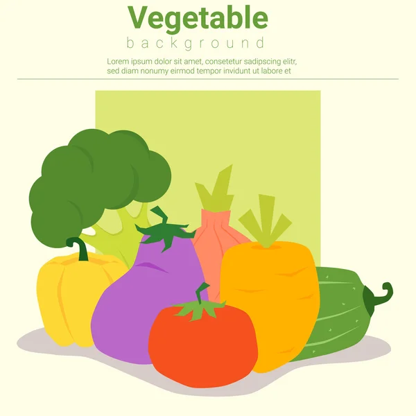Fond alimentaire sain avec légumes, vecteur, illustration — Image vectorielle