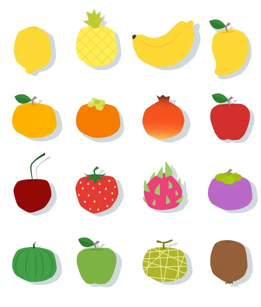 Készlet-ból gyümölcs egészséges élelmiszer, vektor, ábra — Stock Vector
