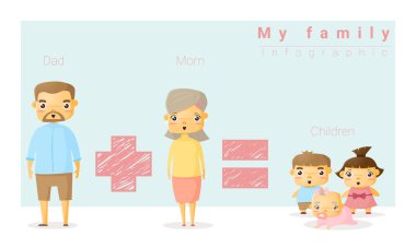 Aile arka plan ve Infographic, vektör, illüstrasyon