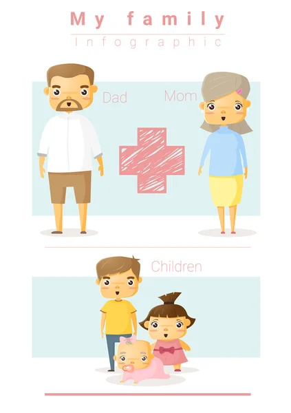 Fond familial et infographie, vecteur, illustration — Image vectorielle