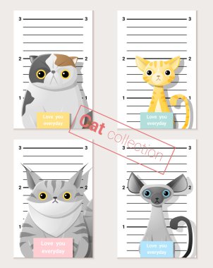 MugShot sevimli kedi tutan bir afiş, vektör, illüstrasyon