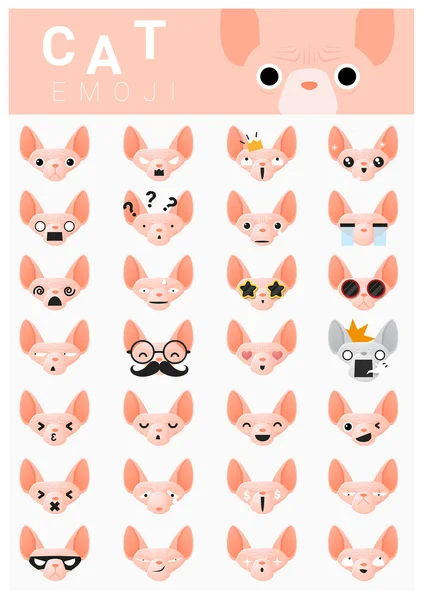 고양이 emoji 아이콘, 벡터, 삽화 — 스톡 벡터