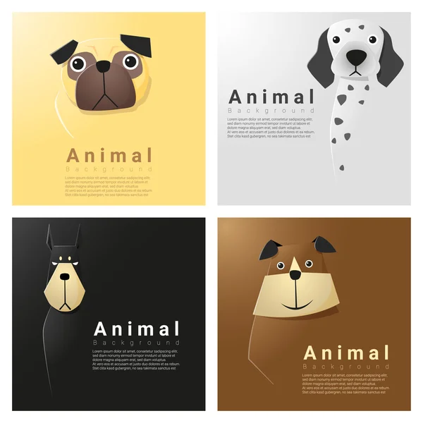 Animal portrait collection with dogs , vector , illustration — Stock Vector