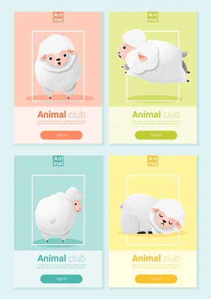 Animal Banner mit Schafen für Webdesign, Vektor, Illustration — Stockvektor