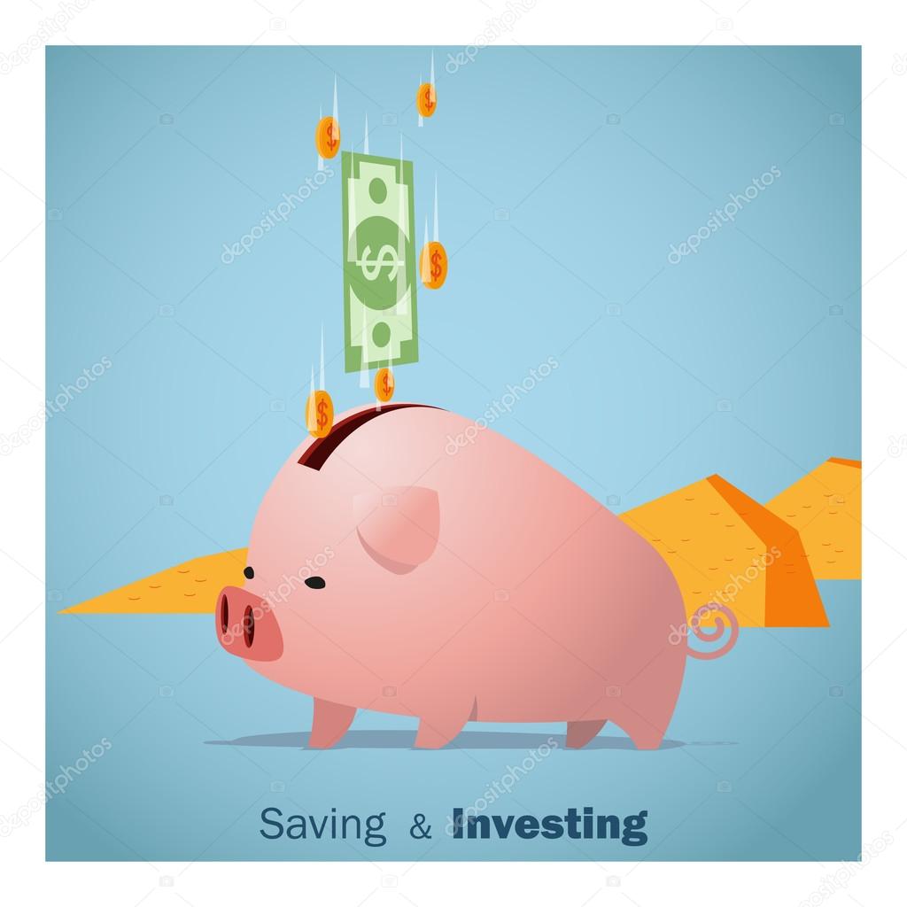 Business concept Idea  Saving and Investment ,vector,illustration