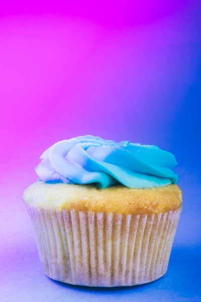 Leckere Cupcake Oder Muffin Mit Blauschimmelkäse Sahne Zuckerguss Trendy Getönten — Stockfoto