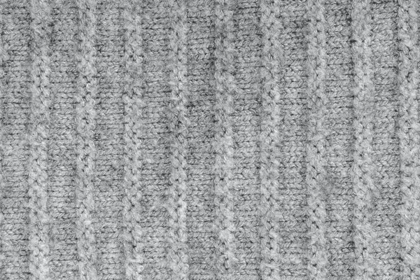 2021年流行色彩的舒适针织面料 墙纸或抽象背景的终极灰色面料 手工针织物 — 图库照片